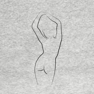 Woman Silhouette Line Drawing - Lola's Last Dance T-Shirt